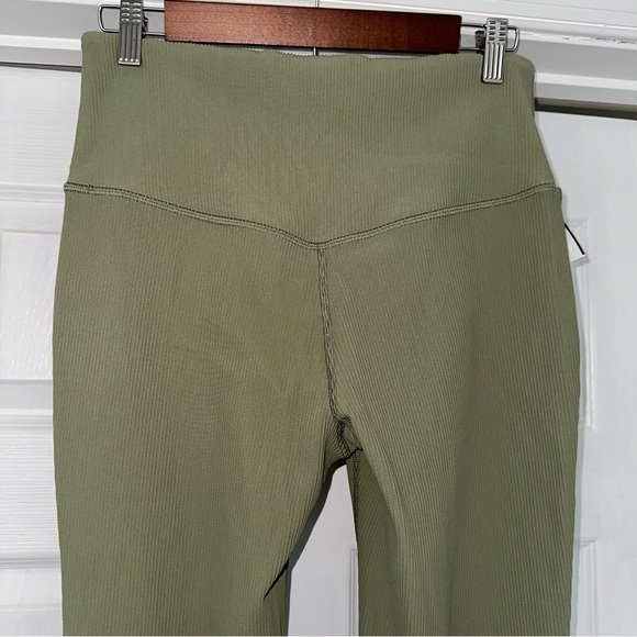Athleta Elation Rib Crop Flare Pants Olive Green L - Picture 8 of 9